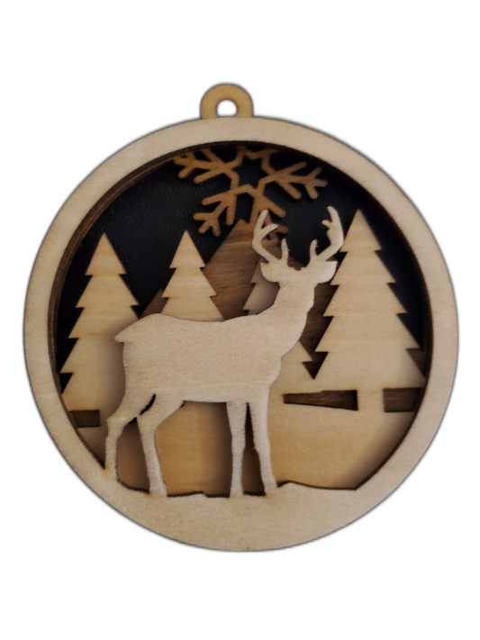 3D Deer Christmas Ornament